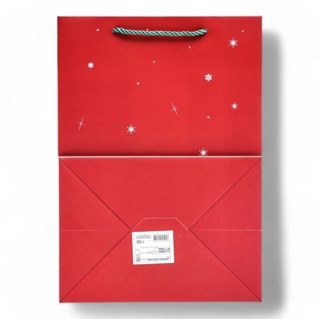 Laminated package, with the New Year window, 35 x 25 x 18 cm, red-1