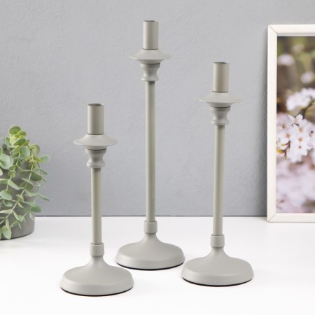 Summary of Metal for 1 candle d = 2 cm "Styan" set 3 pcs 10.5x10.5x35 30 25 cm-1