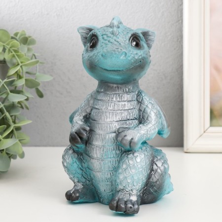 Figure "Dragon" 18x10x10 cm, turquoise-5