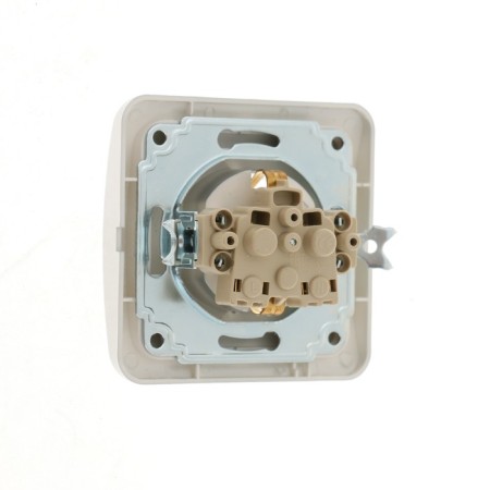 Single socket with a Luazon Lighting "Orion" curtain, 16 a, hidden, with salary, silver-2