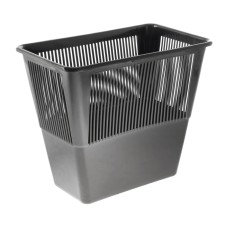 Basket for paper and garbage, 12 liters, plastic, mesh, rectangular, black