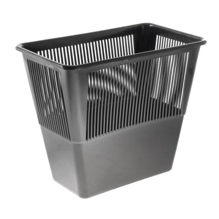 Basket for paper and garbage, 12 liters, plastic, mesh, rectangular, black