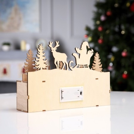 LED figure "New Year's Night" 24 × 17 × 6 cm, wood, batteries AAAH2 (not complete), glow warm white-2