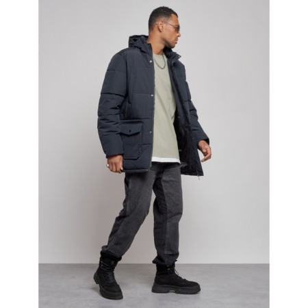 Extensive male winter park, size 54, dark blue color-2