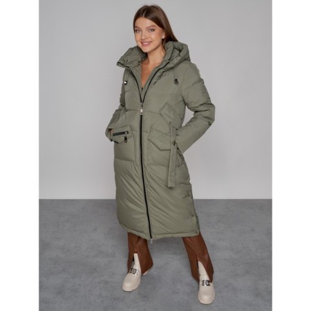 Coat insulated winter female, size 42, green color-9