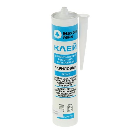 Glue Masterteks Homemaster, acrylic, repair and installation, white, 400 gr