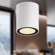 Lamp wall-flowing spot Era OL48 WH/BK, 70x88 mm, IP44, GU10, 12W, black color, white