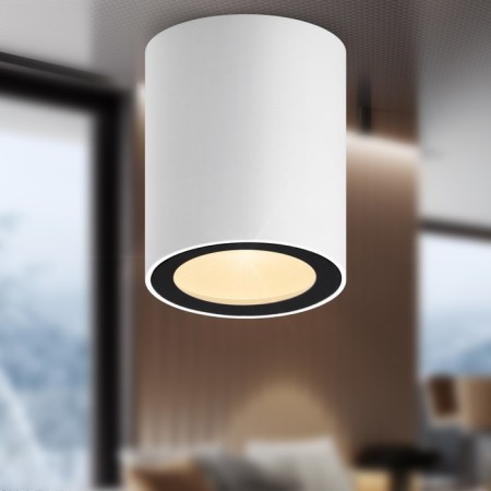 Lamp wall-flowing spot Era OL48 WH/BK, 70x88 mm, IP44, GU10, 12W, black color, white
