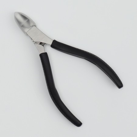 Pigitan nippers, hidden spring, rubberized pen, 11 cm, blade length - 12 mm, silver/black color-1