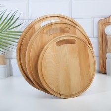 A set of cutting boards from birch without a stand, 3 pcs, 20x20, 24x24 and 26x26 cm