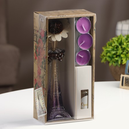 Set of gift "Paris" (diffuser and candles) orchid, "wealth of aroma"-4
