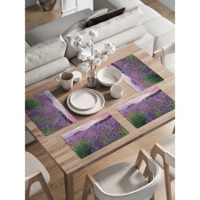 A set of napkins for setting the lavender in color, rectangular, rounded edges, size 30x46 cm, 4 pcs