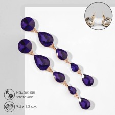 Hanging earrings with rhinestones 