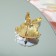 Brooch "Rabbit" Rush cheeks, the color of the white blue in gold