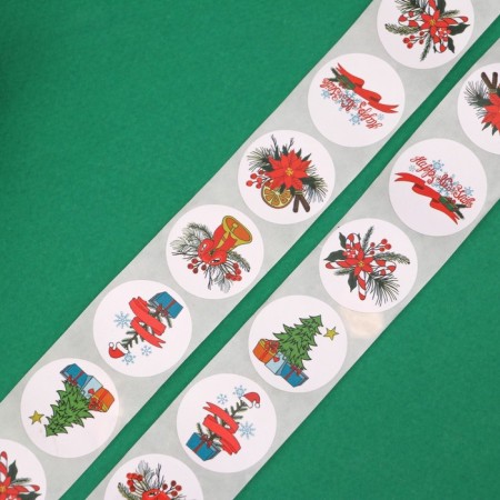 Stickers in the roll "Christmas trees", 500 pcs, 2.5 x 2.5 cm-2