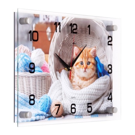 Wall clock, interior "I am in a basket", silent, 25 x 35 cm-1
