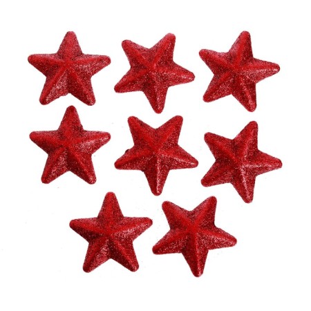 Figure for crafts and decor "Star", set 8 pcs, size 1 pc: 6 × 6 × 3 cm, red color-1