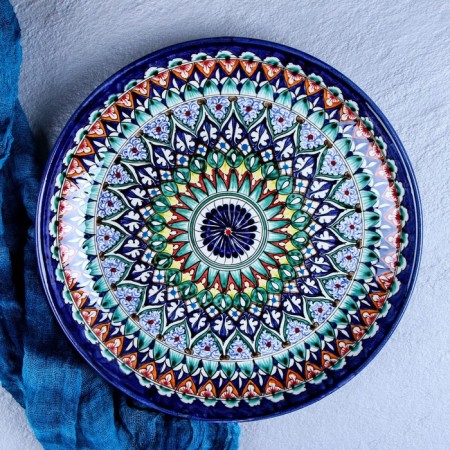 Largan Rishtan ceramics "Patterns", 28 cm, blue-7