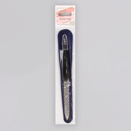 Metallic-trimmer for nails, perforated, with a protective cap, 15 cm, in a case, black color is black-4