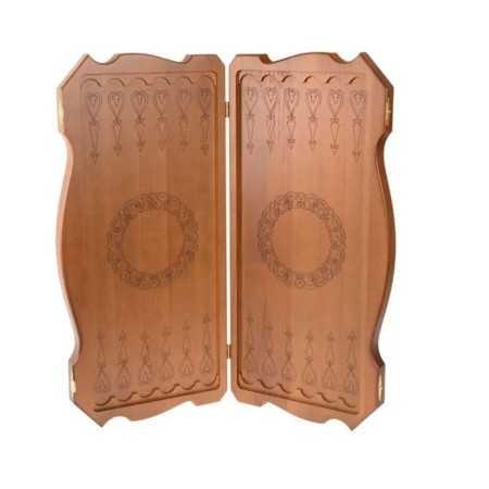 Wooden backgammon large, carved, board game "King of animals", Beech, Patina, 60 x 60 cm-2