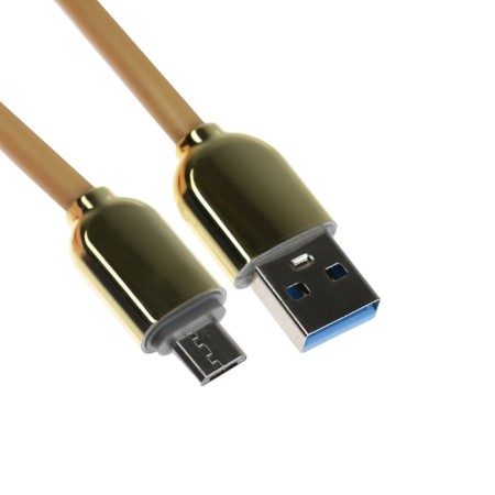 Microusb cable - usb, 2.4 a, TPE braid, frost -resistant, 1 meter, yellow