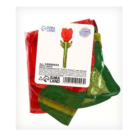 Foil ball 18 "Rose on a stick", the color is red-1