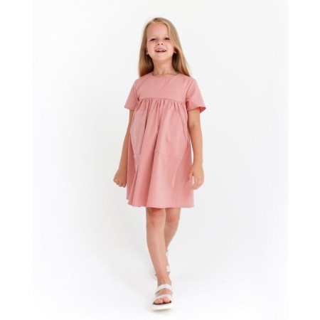 Платье детское с карманом KAFTAN, р. 32 (110-116), коралловый-1
