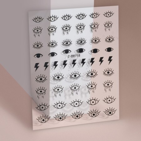 Nail stickers "TRASH", the color is transparent/black