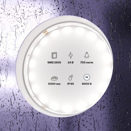 Maytoni LED tape, 24V, IP65, 2835, 7.2W/m, 6000k, 5 m, monochrome glow-4