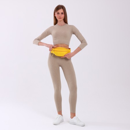 Lightning waist bag, 2 pockets, yellow color-5