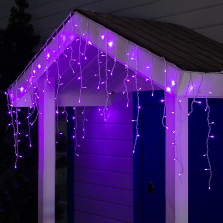 Garland "fringe" 3 × 0.6 m, IP44, UMS, white thread, 160 LED, purple glow, 220 V