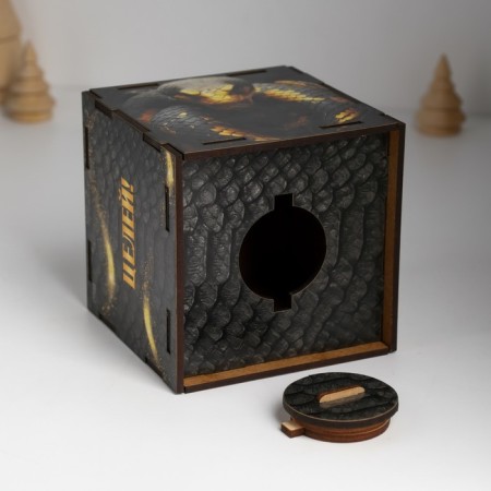New Year's piggy bank Cube "Snake. Reach all goals" 10x10x10 cm-7