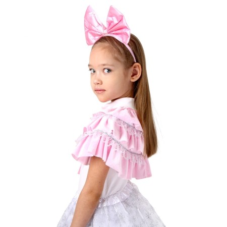 Carnival set "Doll", plush cape, rim, height 98-128 cm, pink-2