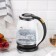 Electric kettle KitFort KT-6199, glass, 2 l, 1850-2200 watts, black and white
