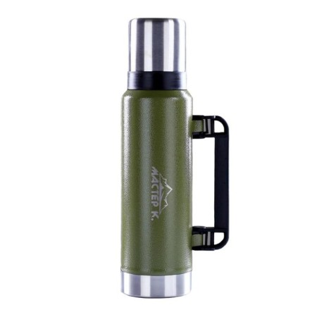 Thermos, 1.2 l, movement, "master K.", with a mug, retains heat 18 hours, 36 x 11 cm, green-1