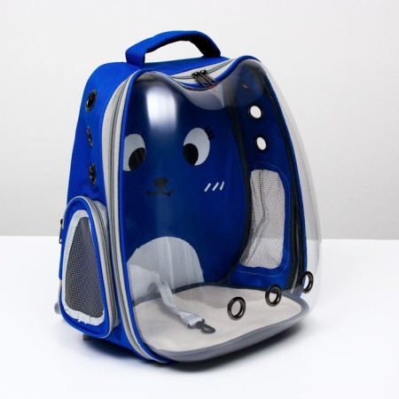 A backpack for carrying animals "cat", transparent, 34 x 25 x 40 cm, blue-8