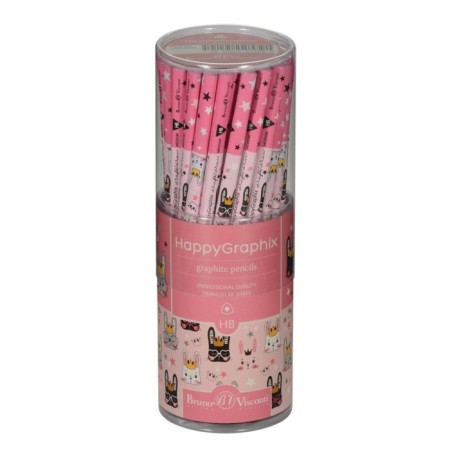 Chernographic pencil 2.0 mm Happy Graphix "Circus Bunny", HB, three -sided-1
