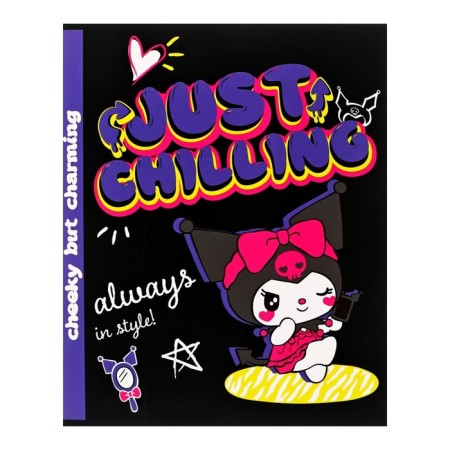 Notebook of 48 sheets in the Kuromi cage, cardboard cover, Soft-Touch lamination, whiteness 92%, block 60 g/m2, mix-4