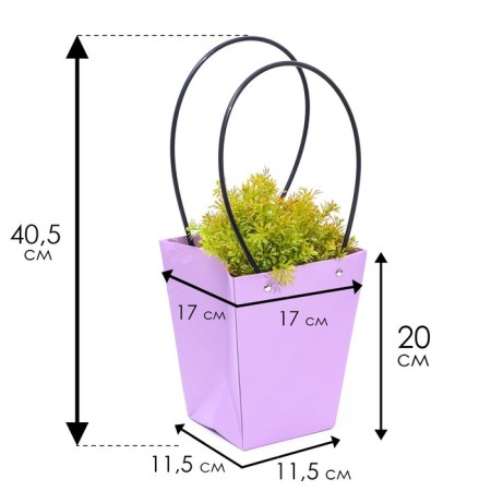 Flower bag “lilac”, moisture -resistant, 17 x 17 - 11.5 x 11.5 - 20 cm