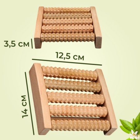 Feet massage "Night Happiness", 12.5 × 14 × 3.5 cm, 5 rows, wooden-2