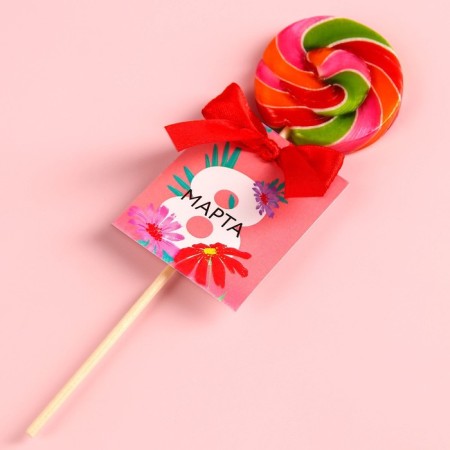 Lollice on the stick "March 8", taste: strawberries, 15 g.-1