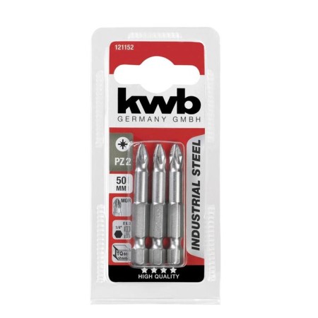 Bit KWB Industry, PZ2, 50 mm, steel TQ60, 3 pcs-1