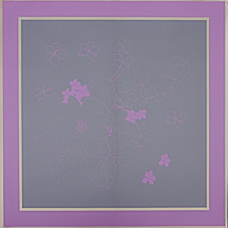 Matte flowers film, "Flowers with a border", 58x58cm, lilac-2