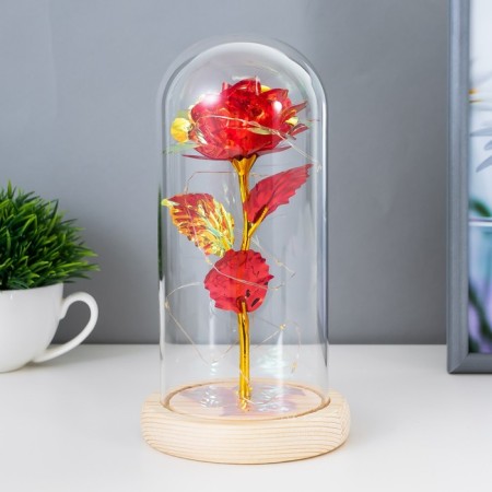 Nightlight "Red Flower" LED from batteries 3haaa 11x11x21.5 cm Risalux