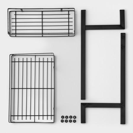 Kitchen shelf 2-tier shade, 33.5 × 20.5 × 39 cm, black color-3