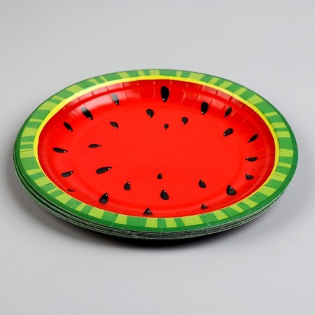 Disposable paper plate "watermelon", 18 cm-3