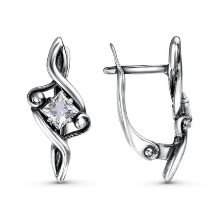 Earrings "solitude", postponement, white color