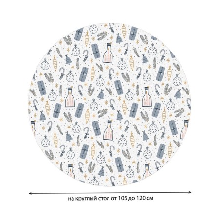 Graking on the Christmas set, round, oxford, elastic band, size 140x140 cm, diameter 105-120 cm-1
