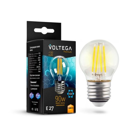 VOLTEGA 7138, 9W lamp, 4.5x4.5x7.4 cm, E27, 800LM, 2800K, transparent color