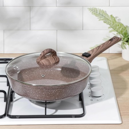 Sleeping pan “Brownie”, D = 26 cm, removable handle, glass cover, anti -stick coating, induction-8